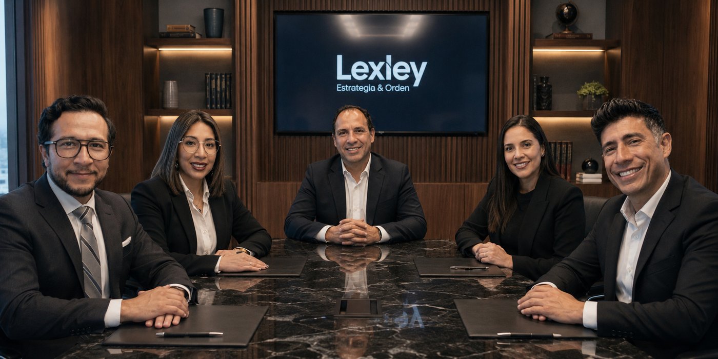 Equipo de Lexley en sala de juntas